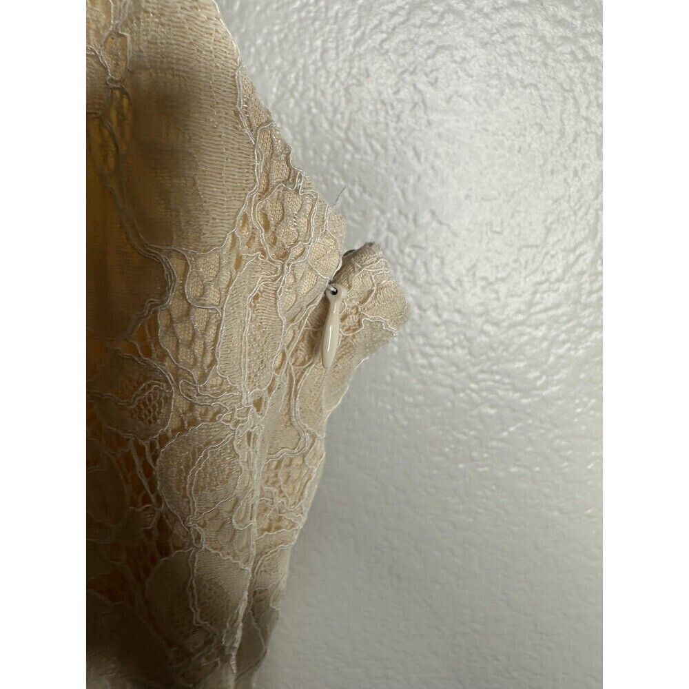 Lulus Dress Womens Small Ivory Lace Surplice Spaghetti Strap Scallop Hem Lined - Picture 6 of 7